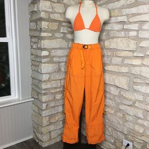 Vintage Adjustable Orange Utility Pants w/ Zippers